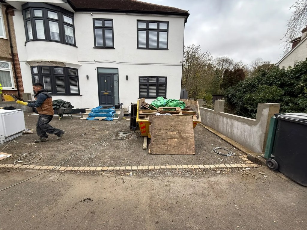 Beckenham driveway construction in progress